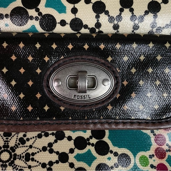 Fossil Keyper Leather Coated Crossbody Bag Floral Key-Per - Picture 2 of 8